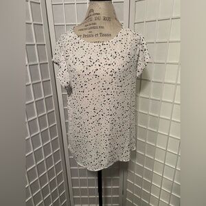 Confetti Printed Flutter Sleeve Blouse